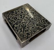 A Russian silver and niello match box holder.