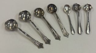 A mixed lot of silver salt spoons.