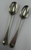 A pair of 18th Century silver picture back spoons.