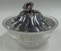 A William IV silver-mounted glass jewellery box.