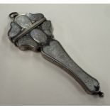 A silver and MOP scissor case.