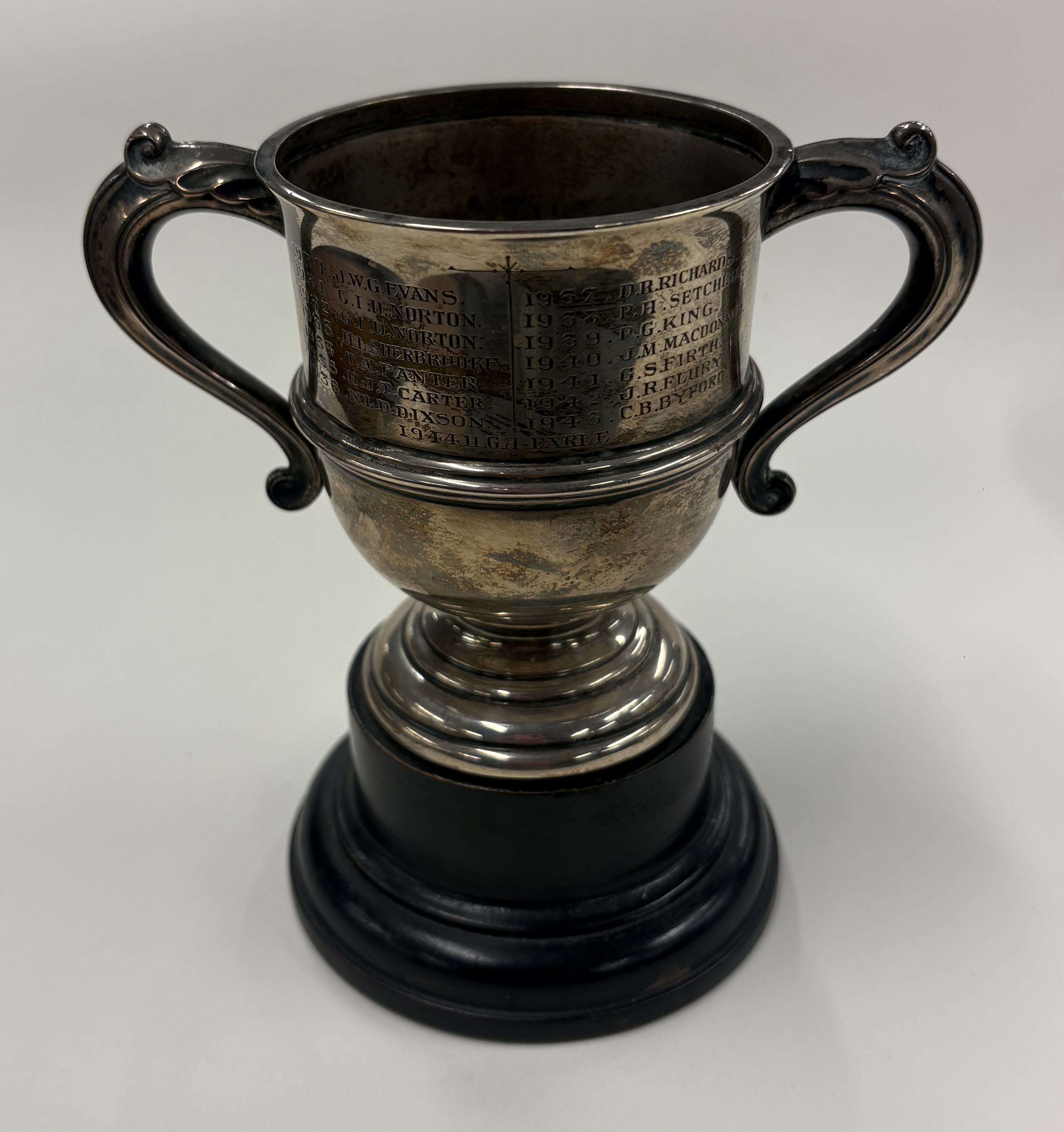 A two-handled silver trophy cup. - Image 4 of 4
