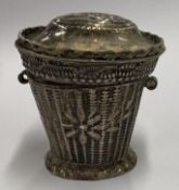 A Continental silver marriage box.