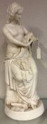A Parian ware neo-classical style statue of a lady.