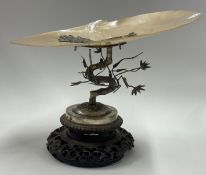 A Chinese export silver and MOP centrepiece. Approx. 33