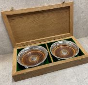 A rare pair of George III silver wine coasters. Sheffield 1809. By John Wright & George Fairbairn.