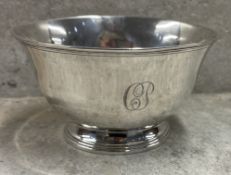 An 18th Century silver bowl. Assay scrape to base. Approx. 299 grams. Est. £600 - £800.