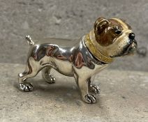 A stylish silver and enamelled figure of a bulldog. London. By CJI. Approx. 72 grams. Est. £70 - £