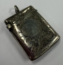 A Victorian silver vesta case with engraved decoration. Birmingham 1899. Approx. 17 grams. Est. £