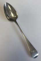 EXETER: A George III silver spoon engraved with initials 'LL' to terminal. 1810. By Richard