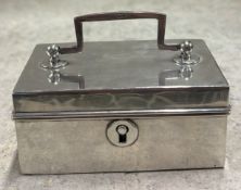 CHESTER: An attractive miniature silver jewellery box with hinged cover to swing handle. By CC.