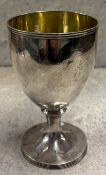 A rare George III silver goblet inscribed 'The Bath and West of England Society'. London 1811. By