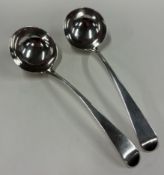 A pair of George III silver sauce ladles. London 1791. By George Smith III & William Fearn.