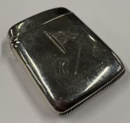 A 19th Century Victorian silver vesta case. Birmingham 1899. By A&J Zimmerman. Approx. 34 grams.