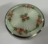A Sterling silver and enamelled cupboard door knob. Approx. 24 grams. Est. £100 - £150.