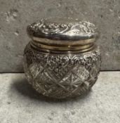 CHESTER: A silver-mounted glass jewellery box.