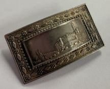 A Judaica silver brooch depicting scene of Jerusal