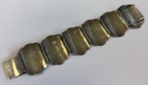 A large Continental silver panelled bracelet.