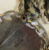 A group of silver brooches together with earrings etc.