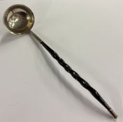 GLASGOW: A Victorian Scottish silver toddy ladle.