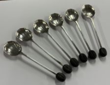 A set of six early 20th Century silver spoons. She