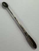 An 18th Century silver rat tail snuffing spoon. Ci
