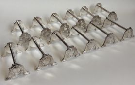 A rare set of ten French 950 Standard silver knife