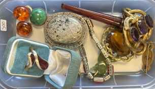 A silver-mounted ring etc.