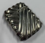 A fluted silver vesta case. Birmingham. Approx. 23