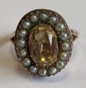 A 9 carat pearl-set cluster ring.
