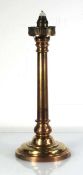 A late 19th century brass and copper-finished ejector candlestick or stand, h. 41 cm