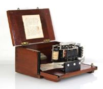 A mahogany cased 2722 Azimuth Motor for Gyro Compass, with a 1963 Murhead & Co. test certificate