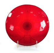In the manner of Murano, a red glass open bowl or table-centre, unsigned, di. 31 cm