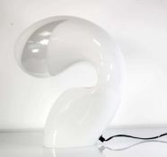 (C) An Italian 'Ghost' lamp, the Murano white glass body with a translucent segment above the curve,