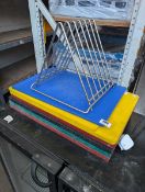 +VAT Stack of colour coded chopping boards and rack