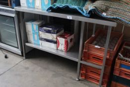 +VAT 155cm stainless steel preparation table with a shelf under