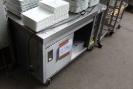 100cm electric low-level mobile heated cabinet with sliding doors