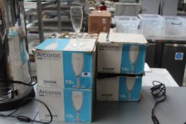 6x boxes of Arcoroc champagne flutes