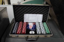 +VAT Small aluminium cased poker set