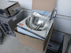 30cm stainless steel hand basin with tap set and soap dispenser
