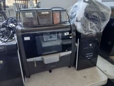 Nio XG edition bean to cup digital display coffee machine with associated milk fridge