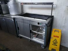110cm electric Moffat mobile hot cupboard with sliding doors and lit gantry over