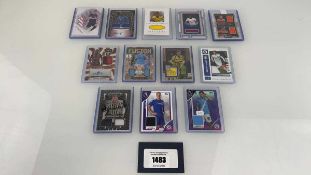 +VAT 12 Top Loaded 'Patch' Football trading cards from various sets Where possible these cards
