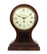 A Victorian mantle clock, the convex 7.5 inch dial with Roman and Arabic numerals and inscribed '