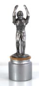 A articulated cast metal figure modelled as a boxer, believed to be from a fairground amusement