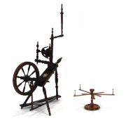 An ash and beech bone-mounted spinning wheel together with a skein winder (2)
