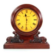 A late Victorian mantle clock, the painted 12 inch face with Roman numerals and inscribed '