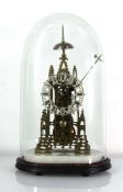 A late 19th century brass skeleton clock signed 'Smith & Sons. St John's Square, Clerkenwell', the