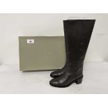 +VAT Jigsaw UK6 leather heeled riding boots in brown - boxed