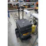 Pull along mesh toolbox containing tools incl. vices, hammers, chisels, wire brushes, WD40, etc.